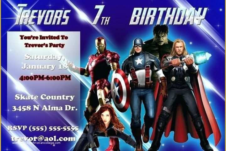 Marvel Party Invitation Template Free Of Avenger Party Invitations Birthday Superhero Avengers