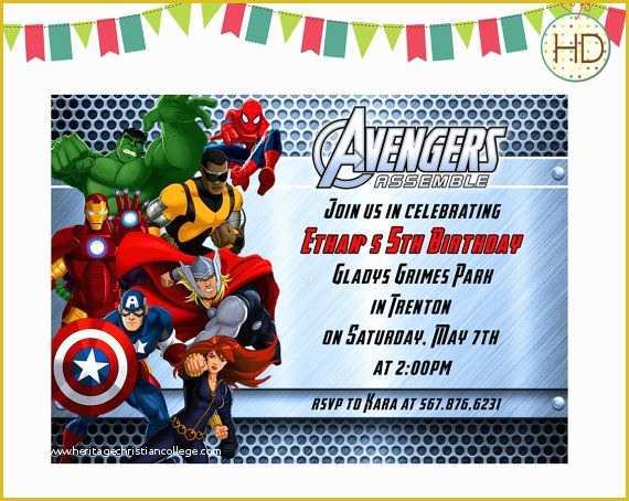 Marvel Party Invitation Template Free Of Avengers Birthday Invitation Avengers assemble by