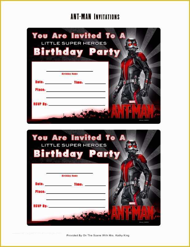Marvel Party Invitation Template Free Of Free Marvel Ant Man Printable Birthday Invitation