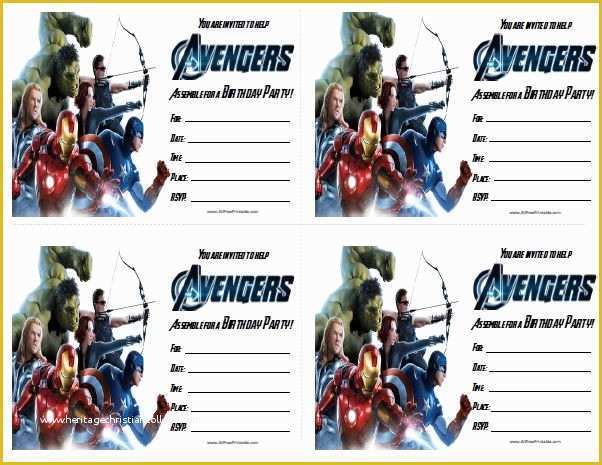 Marvel Party Invitation Template Free Of Free Printable Avengers Birthday Invitations