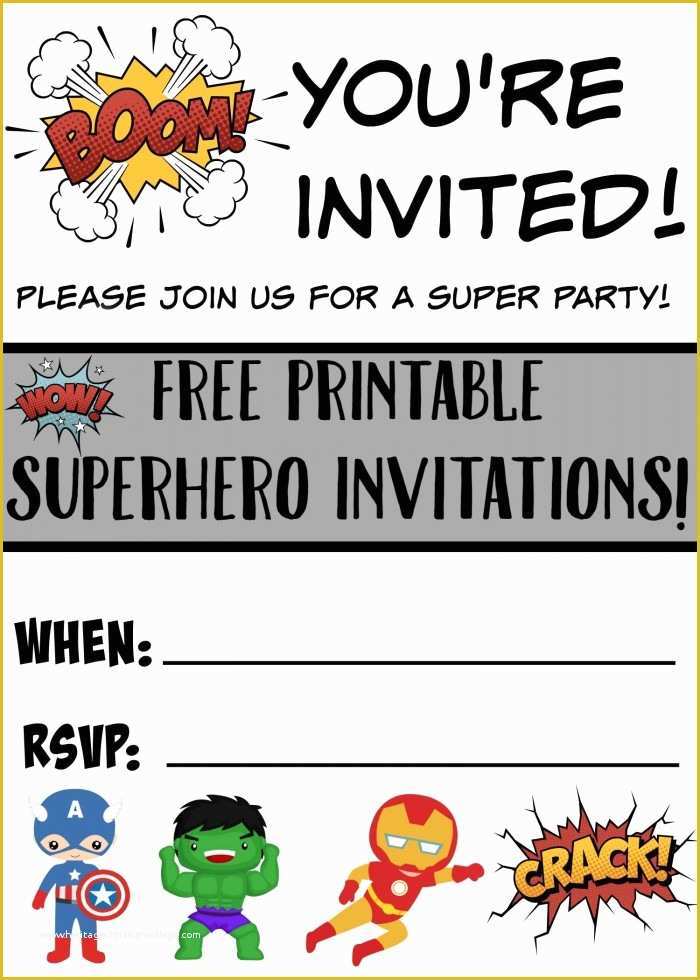 Marvel Party Invitation Template Free Of Free Printable Superhero Birthday Invitations Not Quite