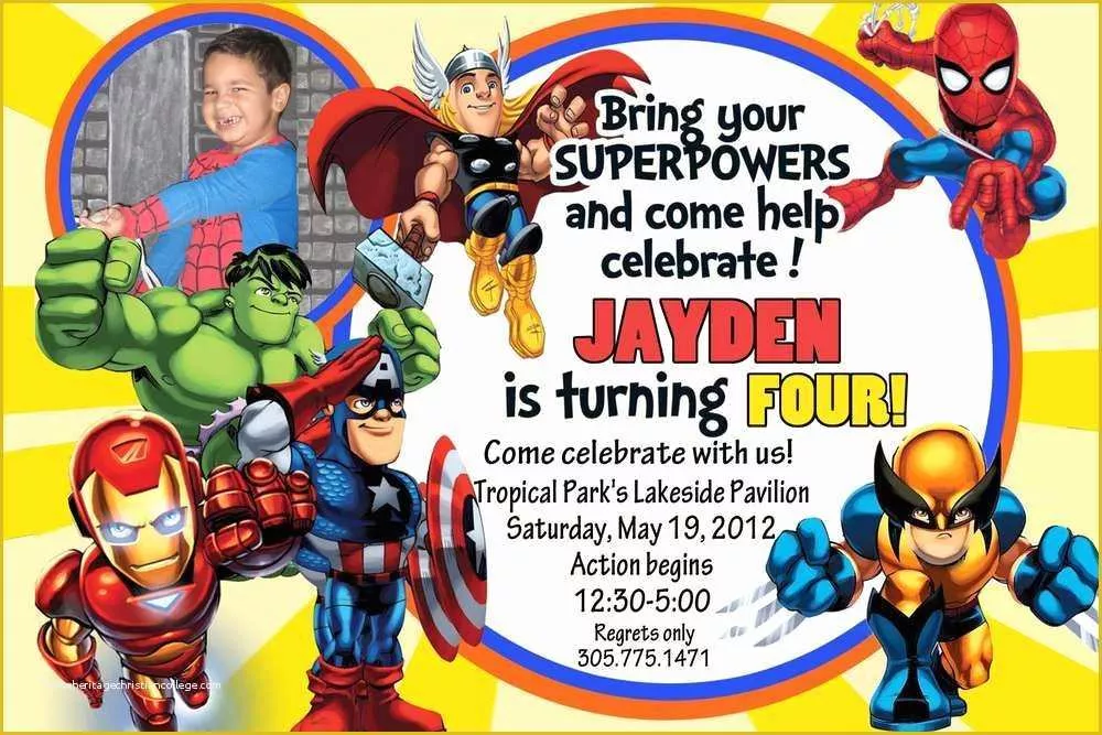 Marvel Party Invitation Template Free Of Marvel Superheroes Squad Birthday Party Ideas