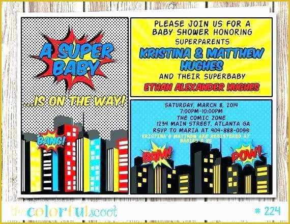 Marvel Party Invitation Template Free Of Super Hero Personalized Birthday Invitations