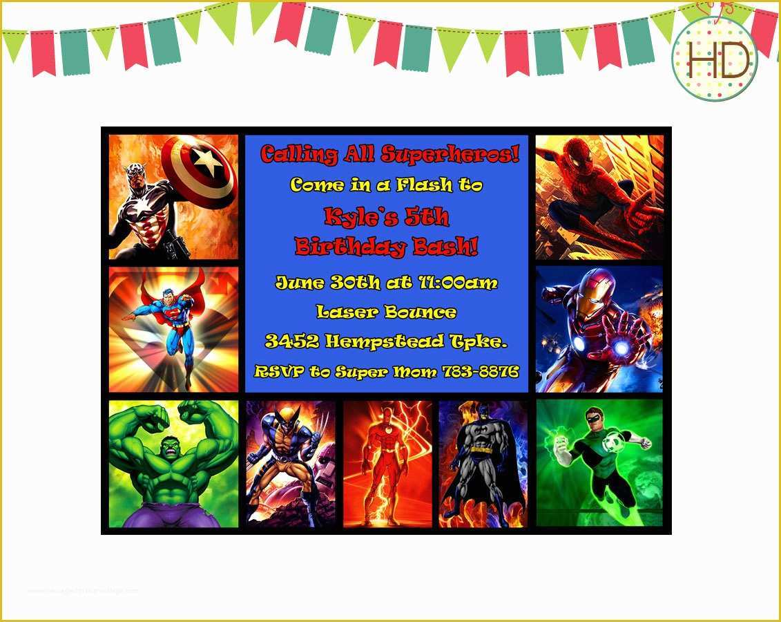 Marvel Party Invitation Template Free Of Superhero Invitation Superhero Party Marvel by Hdinvitations