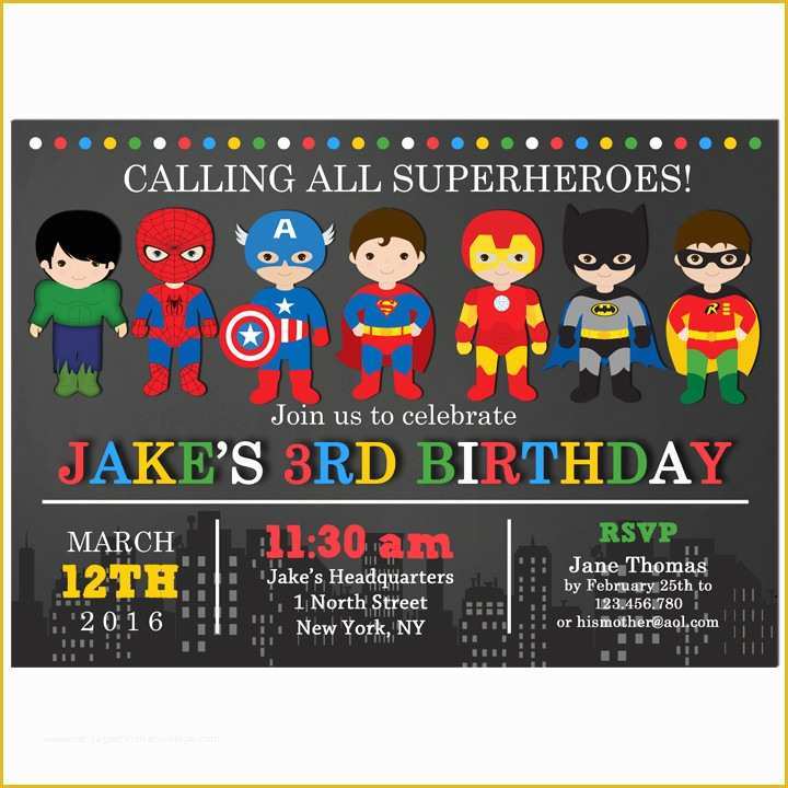 Marvel Party Invitation Template Free Of Superhero Party Invitation by that Party Chick Superhero