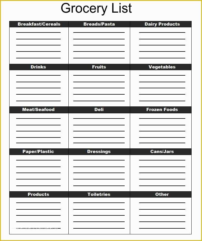 Master Templates for Fcp 7 Free Download Of Grocery Templates Free Image – 10 Blank Grocery List