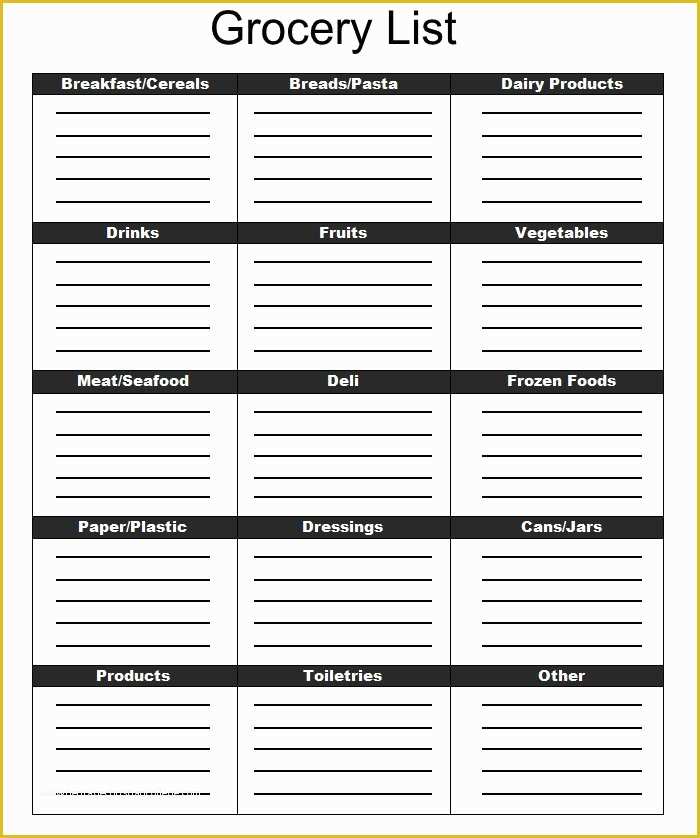 Master Templates for Fcp 7 Free Download Of Grocery Templates Free Image – 10 Blank Grocery List