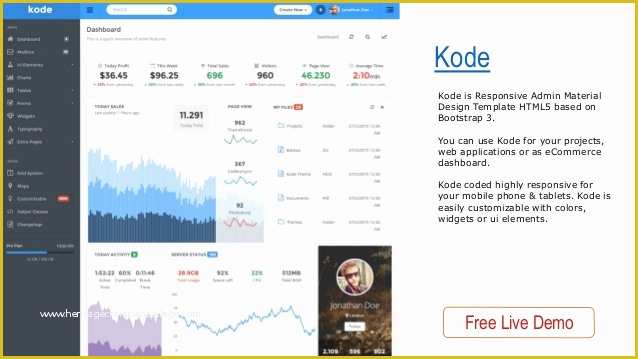 Material Design Admin Template Free Of 10 Best HTML5 Material Design Admin Dashboards Templates