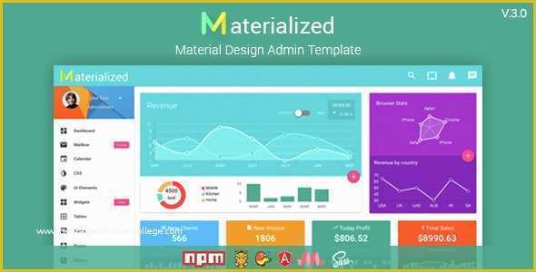 Material Design Admin Template Free Of Materialize Material Design Admin Template by Geekslabs