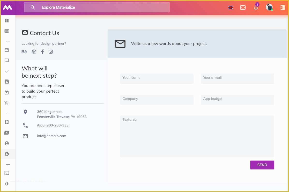 Material Design Admin Template Free Of Materialize Material Design Admin Template