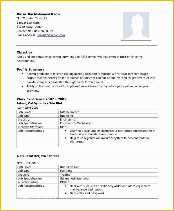 Mechanical Engineer Resume Template Free Download Of 10 Mechanical Engineering Resume Templates Pdf Doc