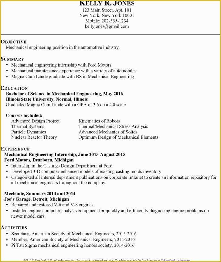 Mechanical Engineer Resume Template Free Download Of Download Mechanical Engineering Resume Templates for Free
