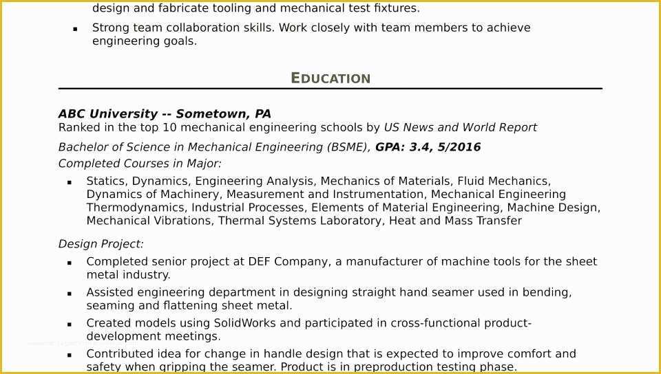 Mechanical Engineer Resume Template Free Download Of Free Download Mechanical Engineering Cv format Sample