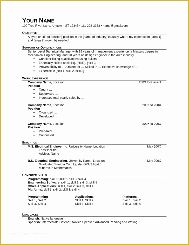 Mechanical Engineer Resume Template Free Download Of Professional Mechanical Engineer Resume Template