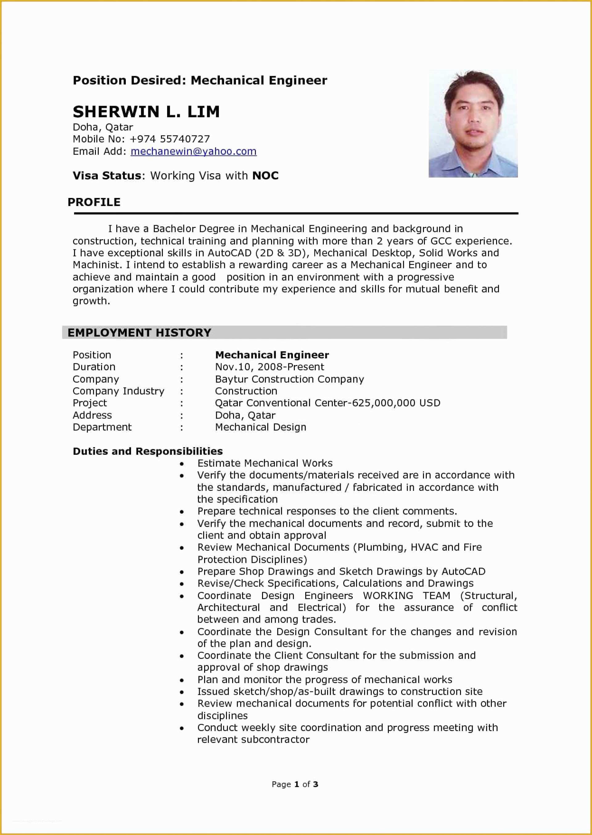 Mechanical Engineer Resume Template Free Download Of Resume and Template 48 Engineer Resume Template Download