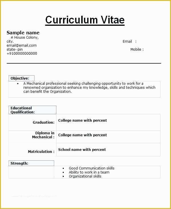 Mechanical Engineer Resume Template Free Download Of Simple Resume format for Civil Engineers Fresher Templates