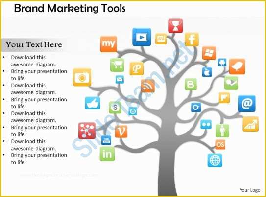 Media Ppt Templates Free Download Of 0614 social Media Diagram for Brand Marketing Powerpoint