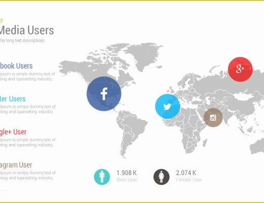 Media Ppt Templates Free Download Of social Media Map Users Free Template for Powerpoint and