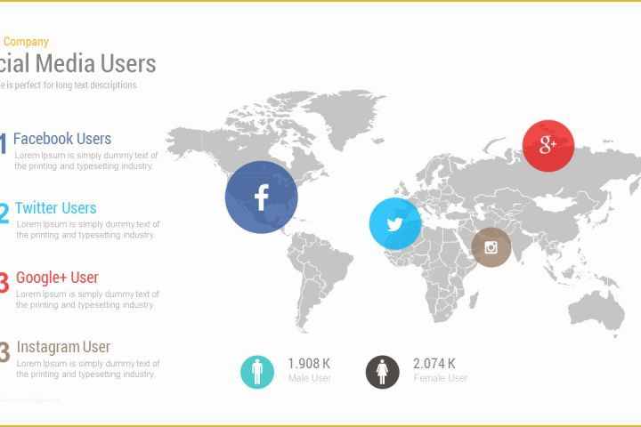 Media Ppt Templates Free Download Of social Media Map Users Free Template for Powerpoint and