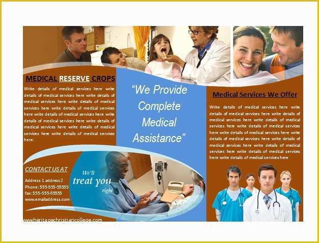 Medical Brochure Templates Free Of Medical Brochure Template for Medical Services