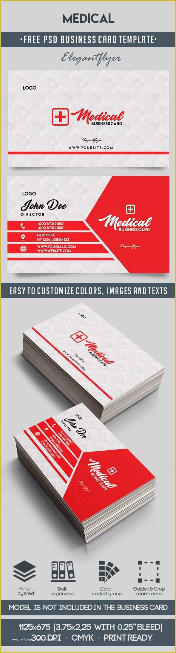 Medical Business Cards Templates Free Of Medical – Free Business Card Templates Psd – by Elegantflyer