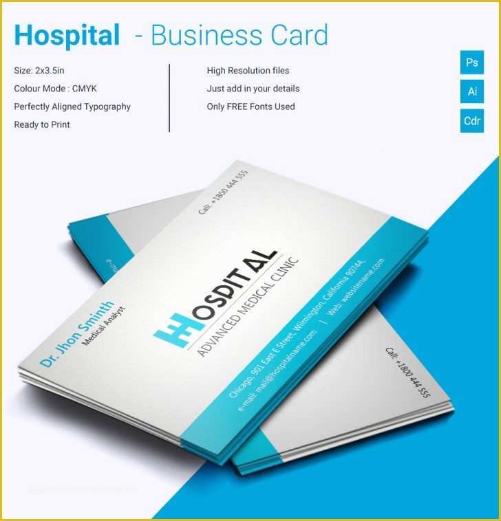 Medical Business Cards Templates Free Of Simple Hospital Business Card Template