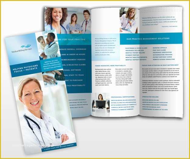 Medical Pamphlet Template Free Of Medical Billing & Coding Services Tri Fold Brochure Templates