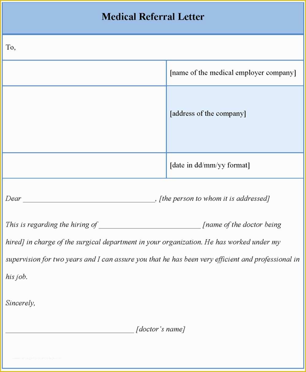 Medical Referral form Template Free Of Example Doctor Referral form Template – Radiofama
