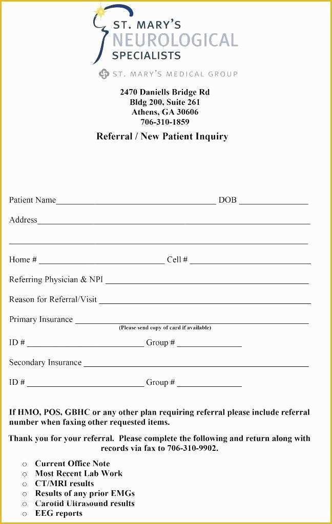 Medical Referral form Template Free Of Medical Information Request form Template Referral