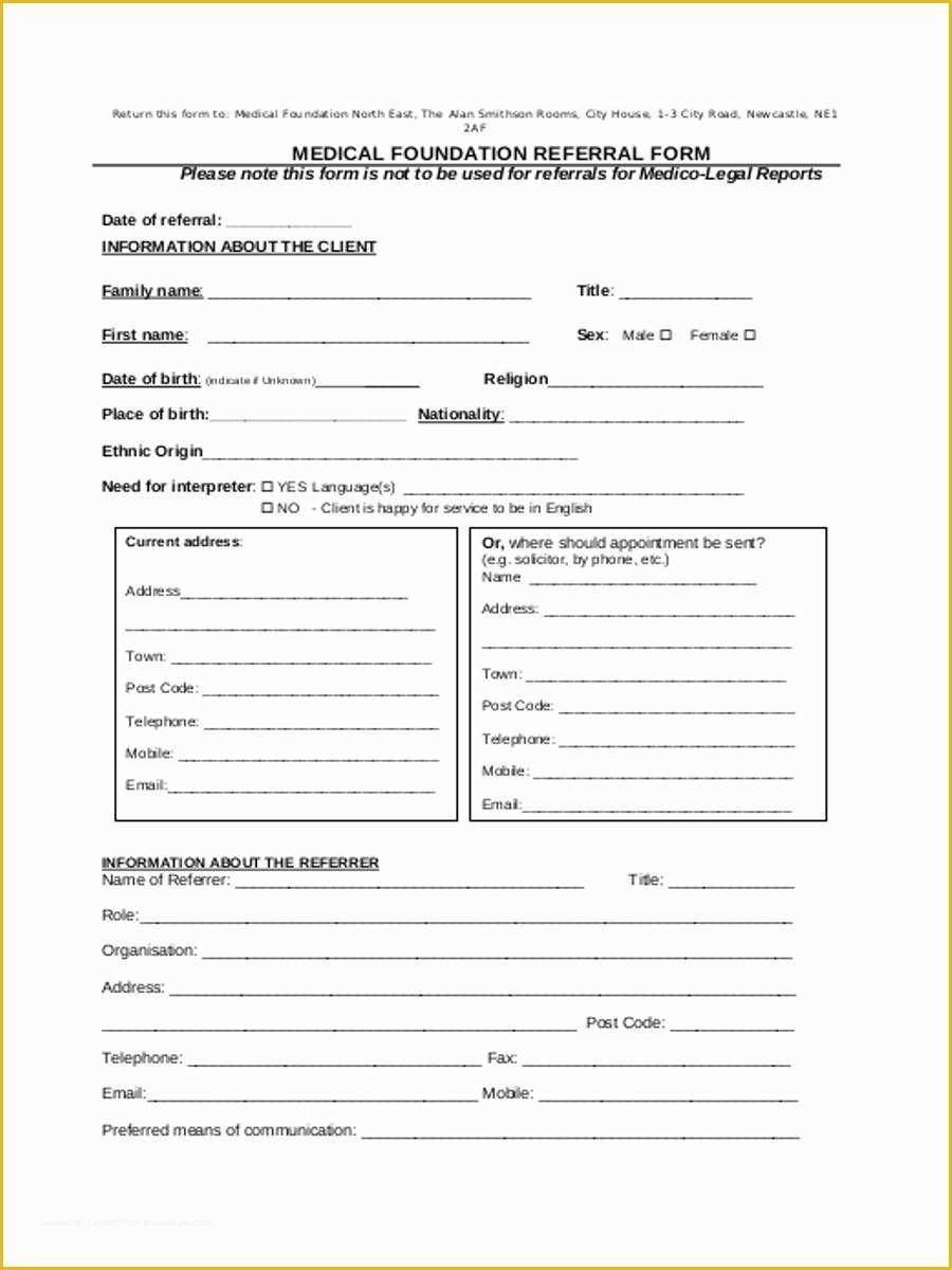 Medical Referral form Template Free Of Medical Referral form 8 Free Documents In Word Pdf