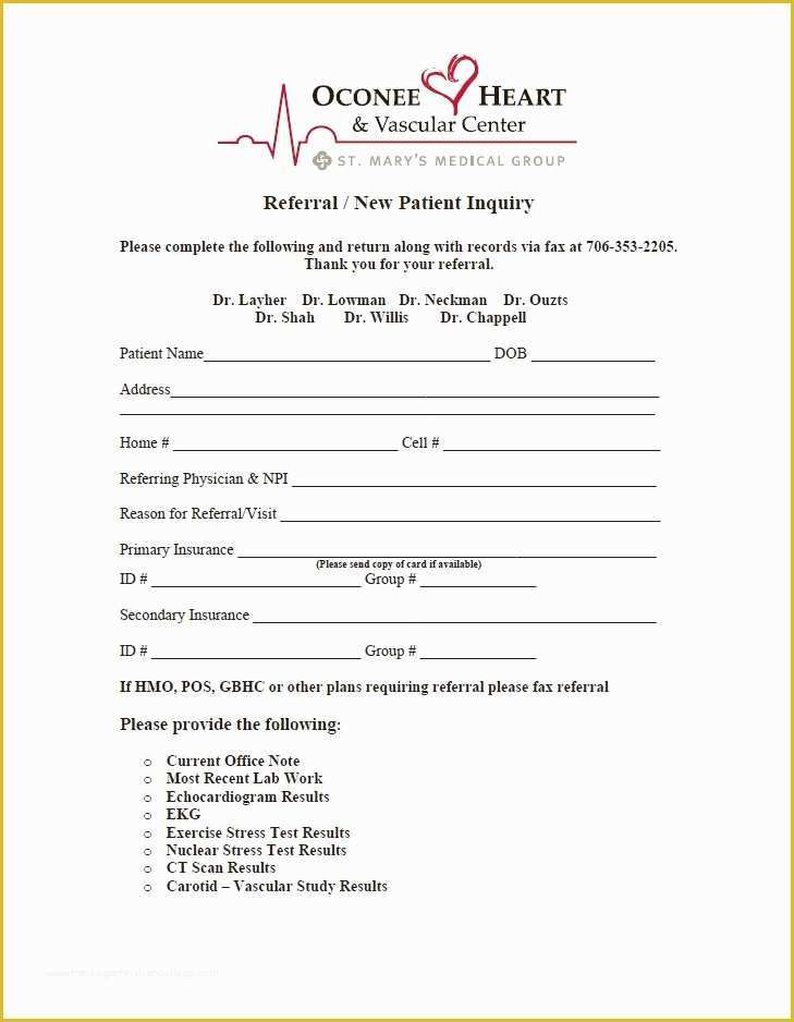 Medical Referral form Template Free Of Medical Referral form – Templates Free Printable