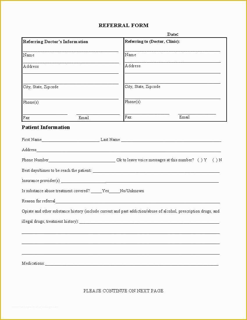 Medical Referral form Template Free Of Medical Referral form – Templates Free Printable