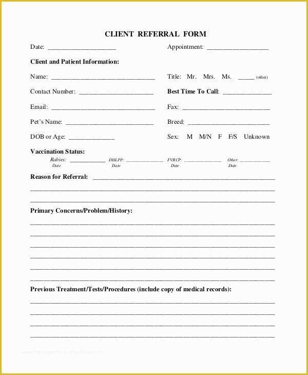 Medical Referral form Template Free Of Medical Referral form Templates – Medical form Templates