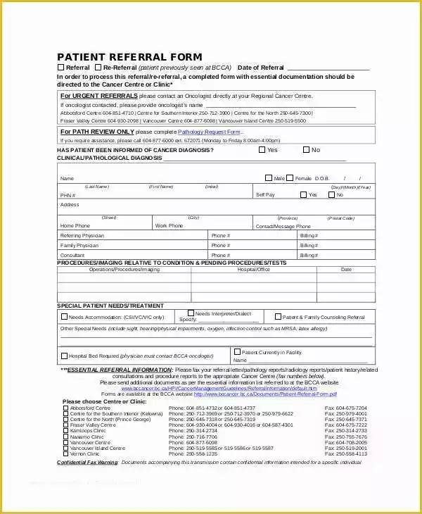 Medical Referral form Template Free Of Physician Referral form Template Alfonsovacca