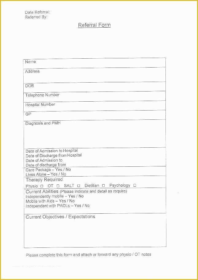 Medical Referral form Template Free Of Referral Document Template