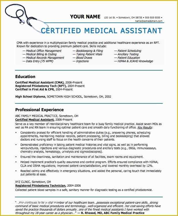 Medical Resume Template Free Of 10 Medical assistant Resume Template