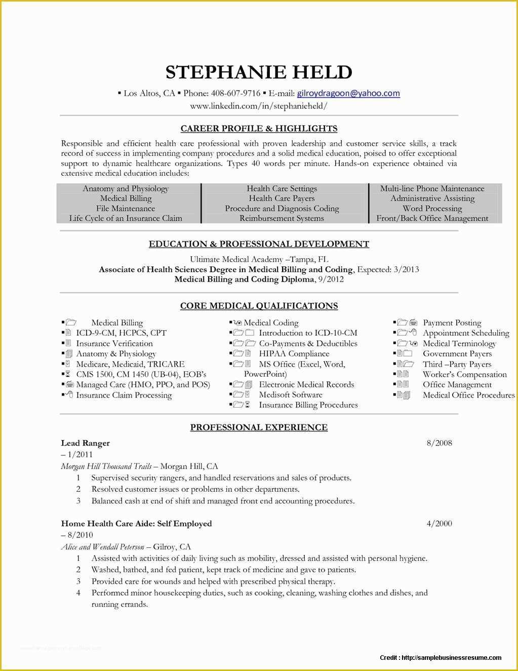 Medical Resume Template Free Of Free Medical Billing Resume Templates Resume Resume