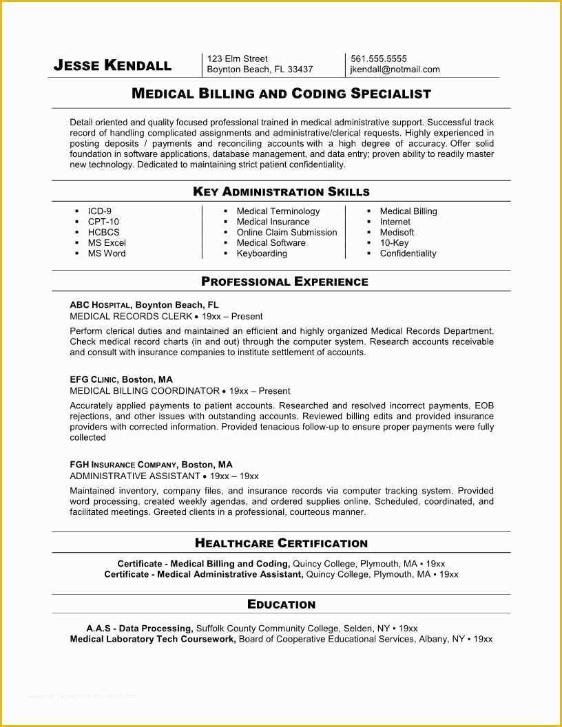 Medical Resume Template Free Of Medical Coder Free Resume Samples Medical Coding Medical