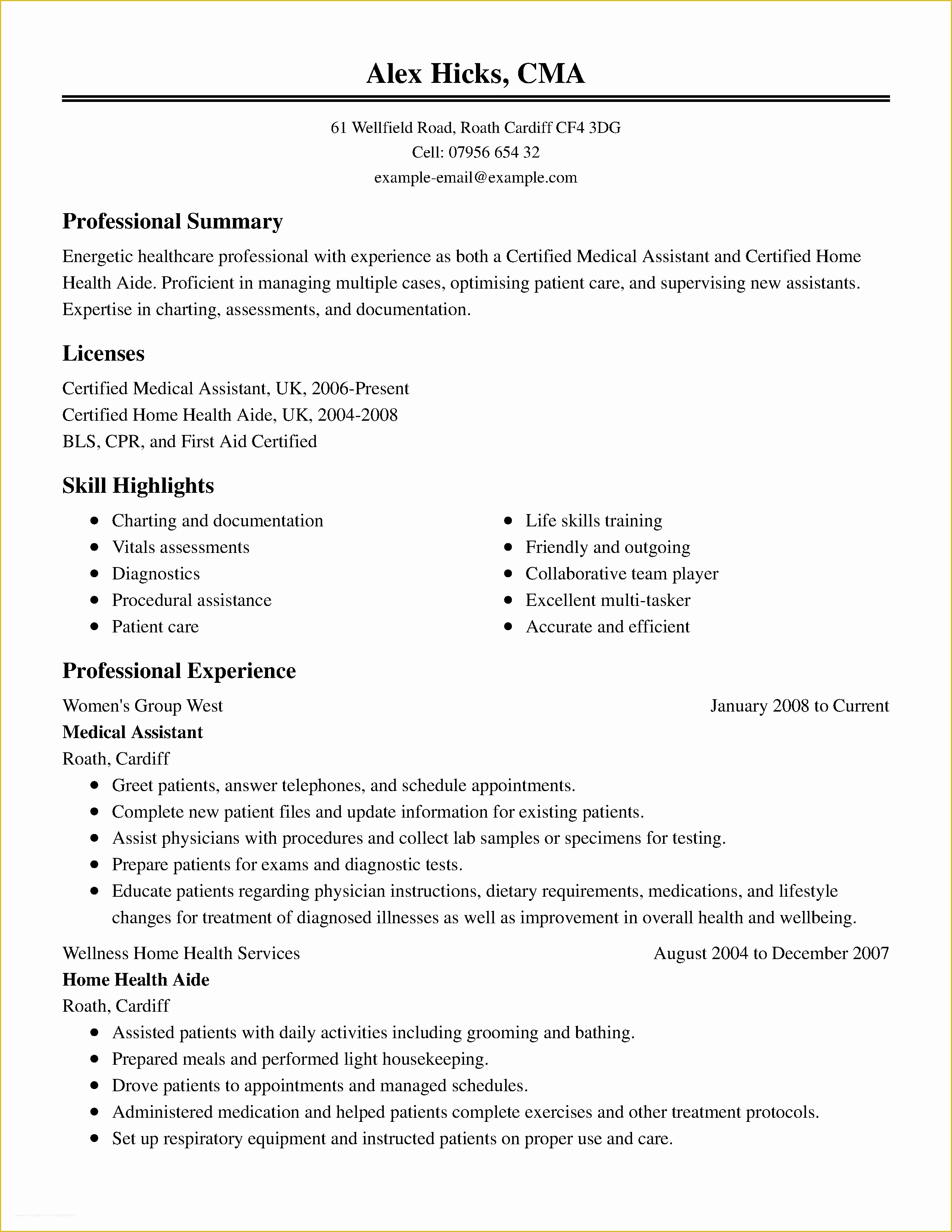 Medical Resume Template Free Of Medical Resume Examples Medical Sample Resumes