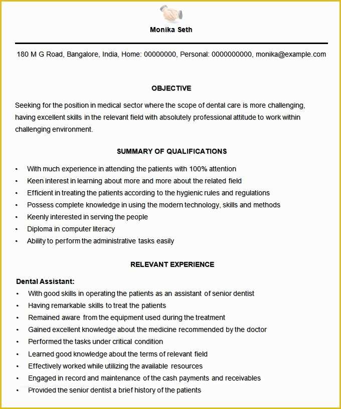 Medical Resume Template Free Of Microsoft Word Resume Template 49 Free Samples