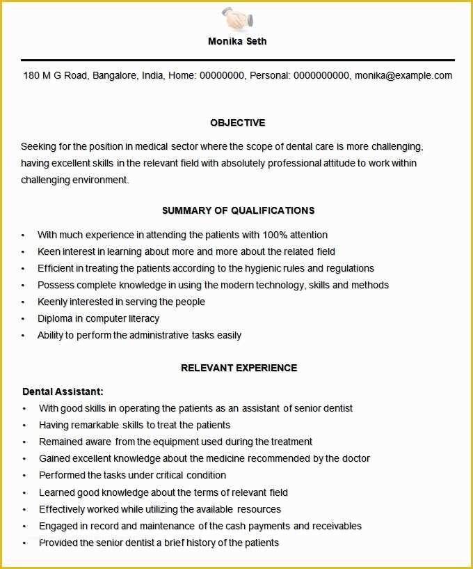 Medical Resume Template Free Of Microsoft Word Resume Template 49 Free Samples
