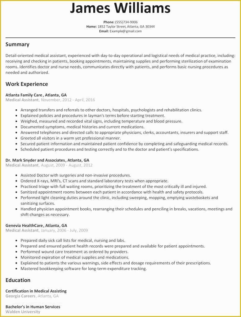 Medical Resume Template Free Of Physician assistant Resume Templates Free Downloads