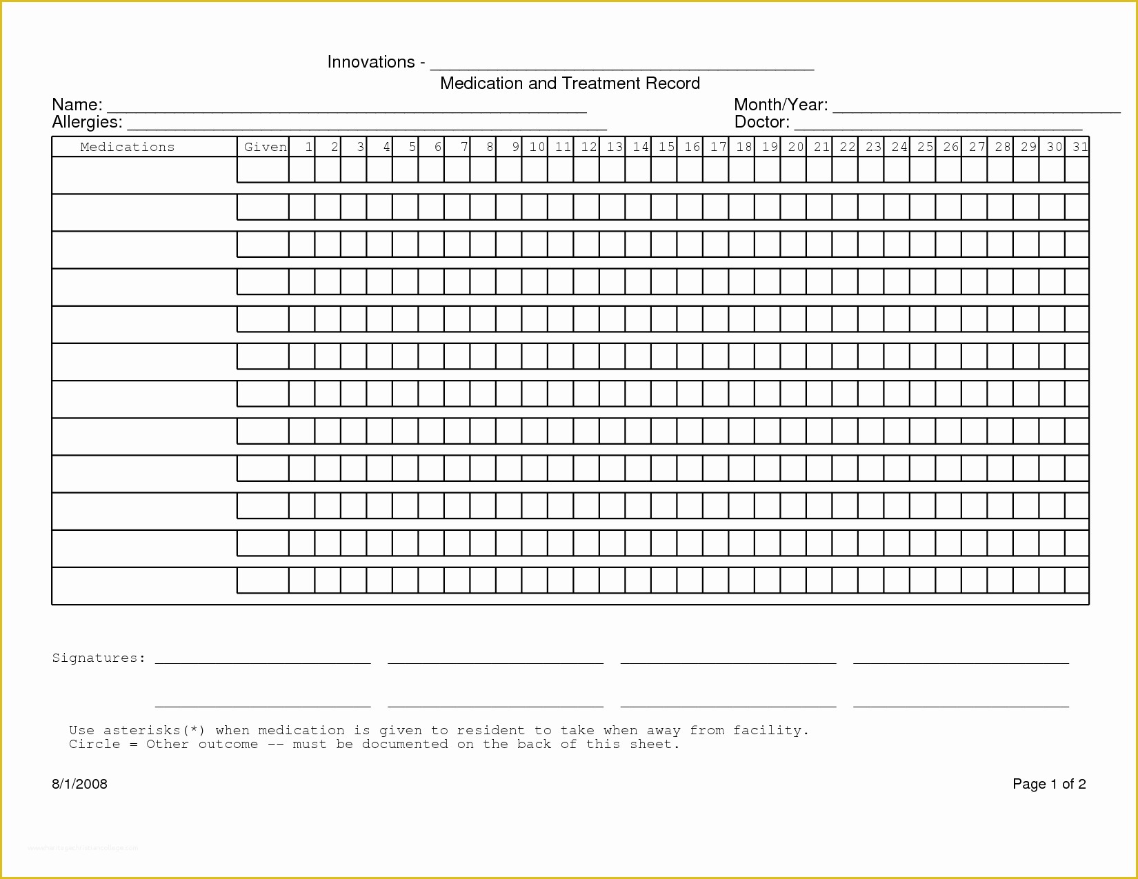 Medication Administration Record Template Free Of 28 Of Monthly Medication Log Template