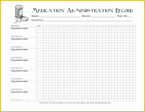 Medication Administration Record Template Free Of Free Printable Chart for Tracking Medicines