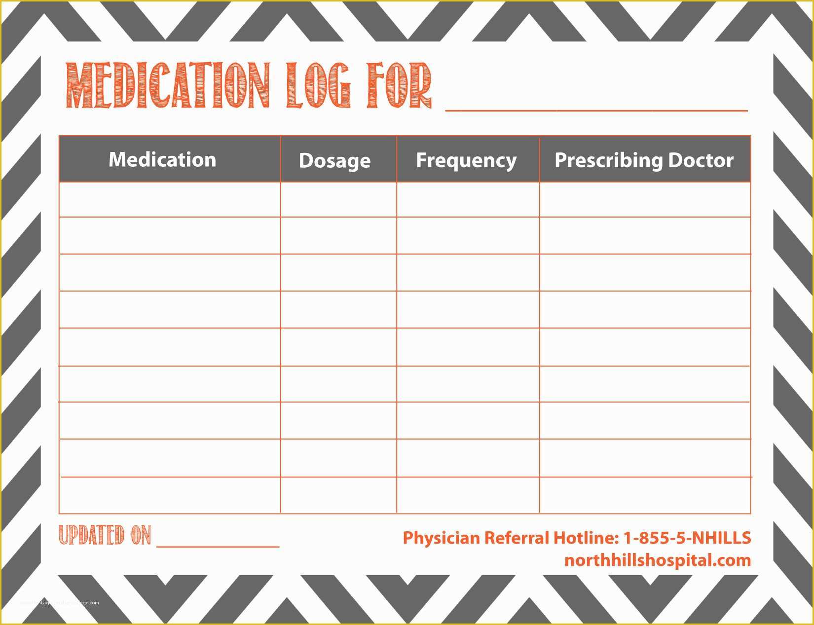 Medication Administration Record Template Free Of Free Printable Medication Log