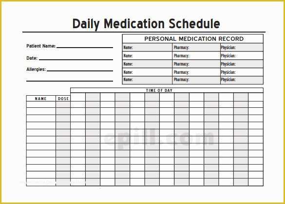 Medication Administration Record Template Free Of Medication Schedule Template 14 Free Word Excel Pdf