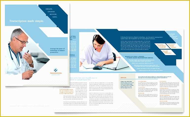 Medication Brochure Templates Free Of Medical Transcription Brochure Template Word &amp; Publisher