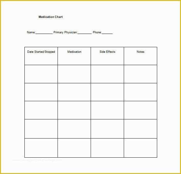 Medication List Template Free Download Of 10 Medication Chart Template Free Sample Example