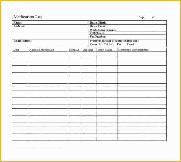 Medication List Template Free Download Of 58 Medication List Templates for Any Patient [word Excel