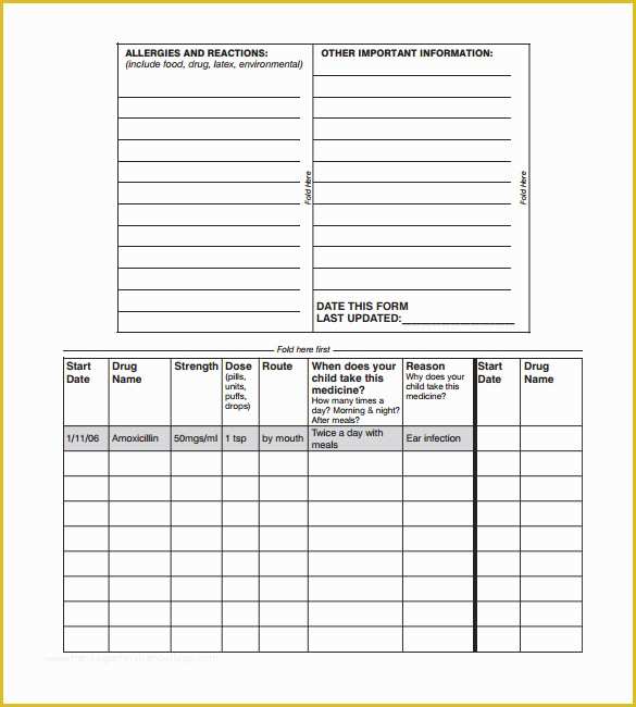 Medication List Template Free Download Of 8 Medication Card Templates Doc Pdf
